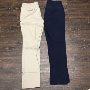 Khaki and navy blue school pants